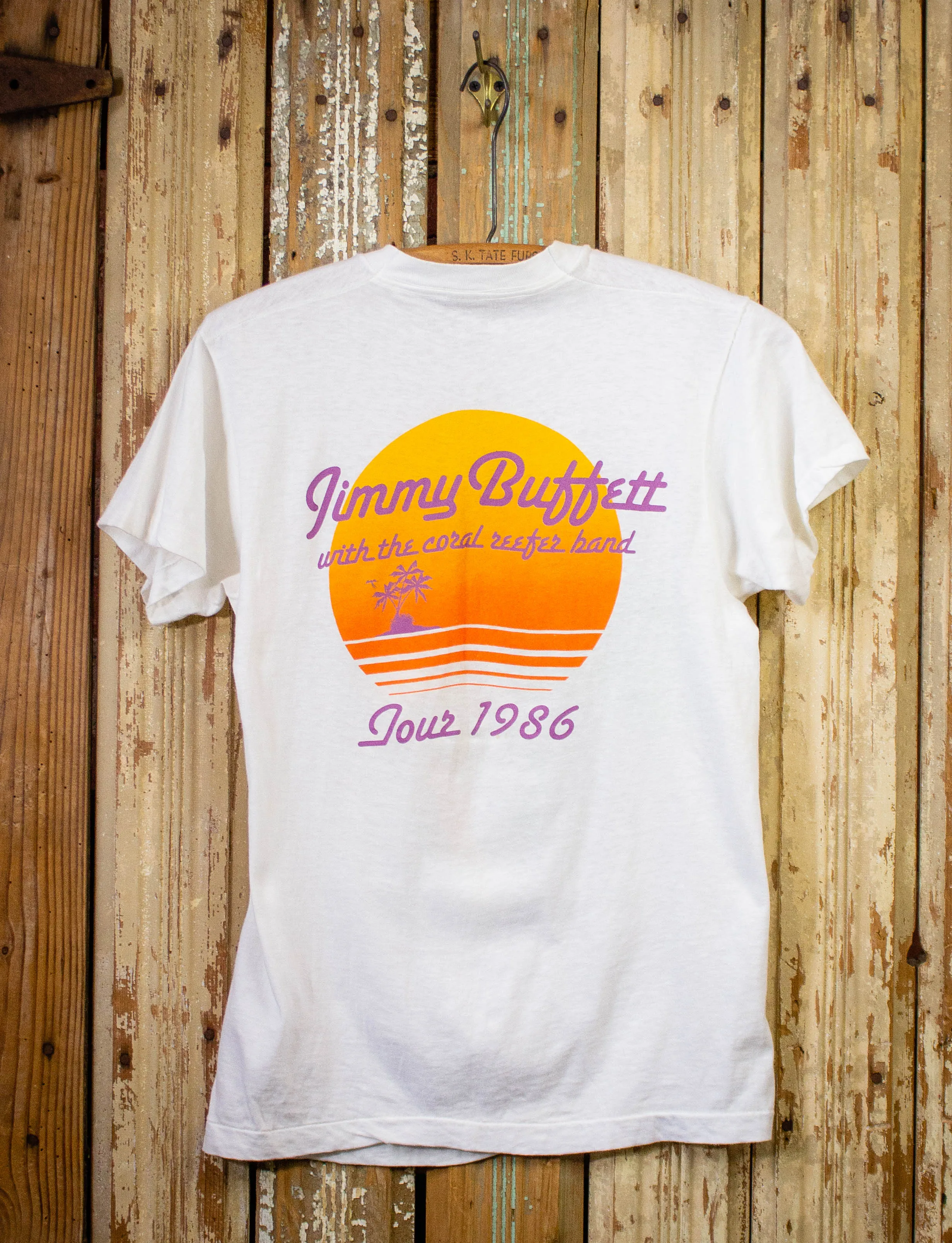 Vintage Jimmy Buffet Tour Concert T Shirt 1986 White Small