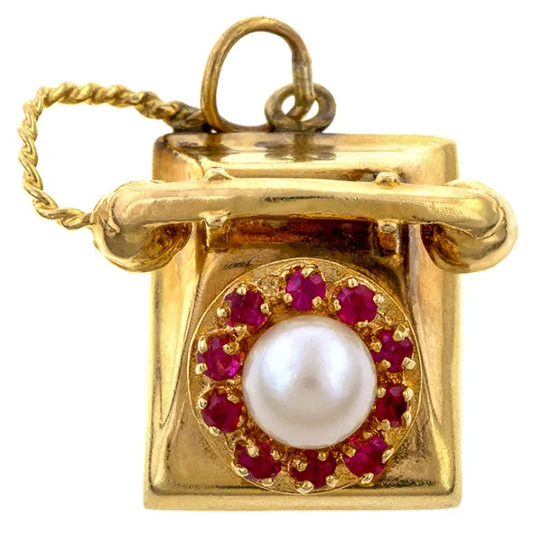 Vintage Telephone Charm