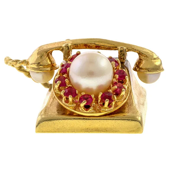 Vintage Telephone Charm