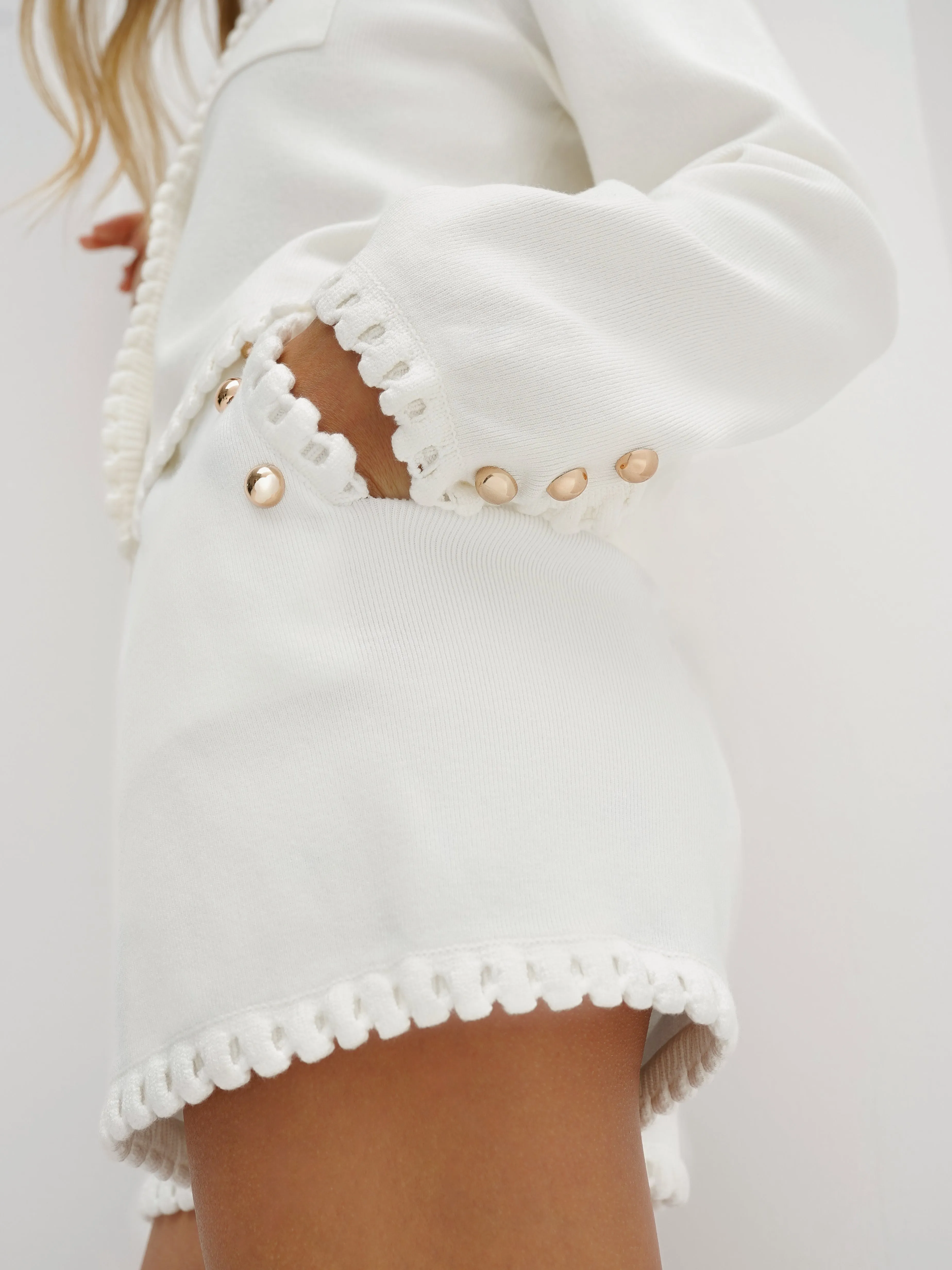 Vivienne Premium Knitted Shorts | Ivory White