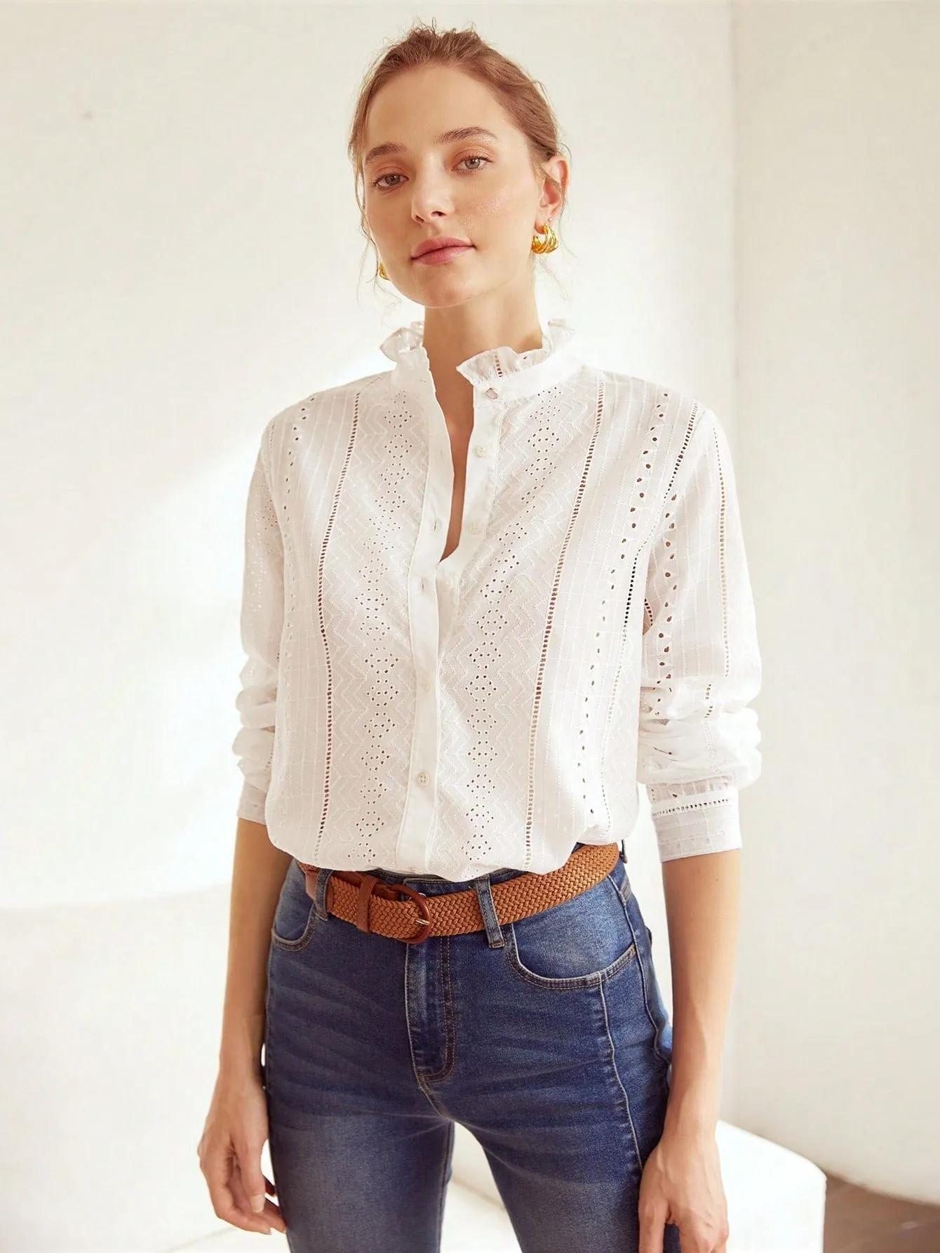 White Eyelet Blouse