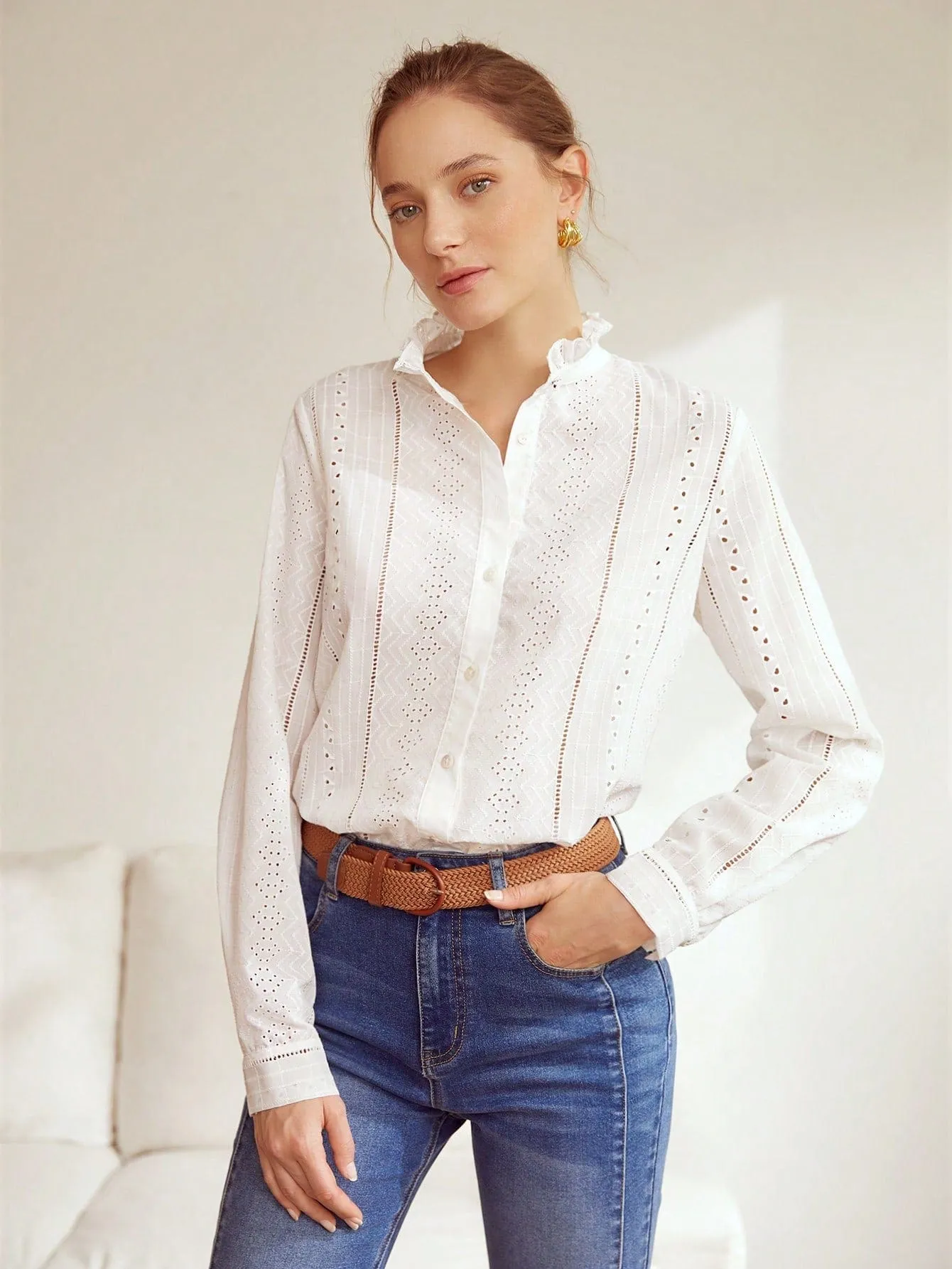 White Eyelet Blouse