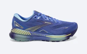 Women's Brooks Adrenaline GTS 23, Baja Blue/Wisteria/Yellow Lime, 9.5 B Medium