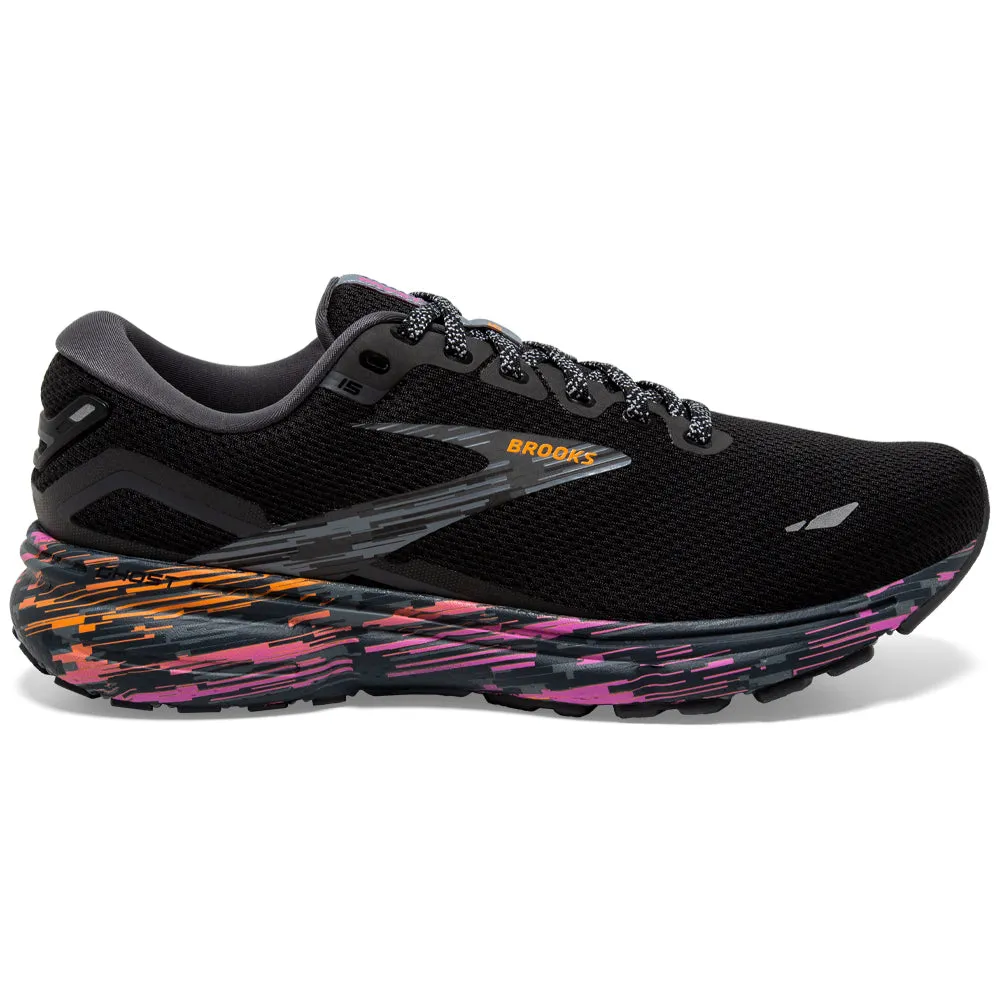 Women's Brooks Ghost 15, Black/Phlox/Oriole, 11 B Medium