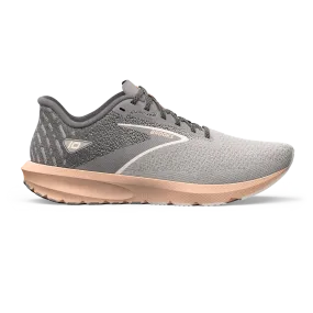 Women's Brooks Launch 10, Grey/Crystal Grey/Pale Peach, 8 B Medium