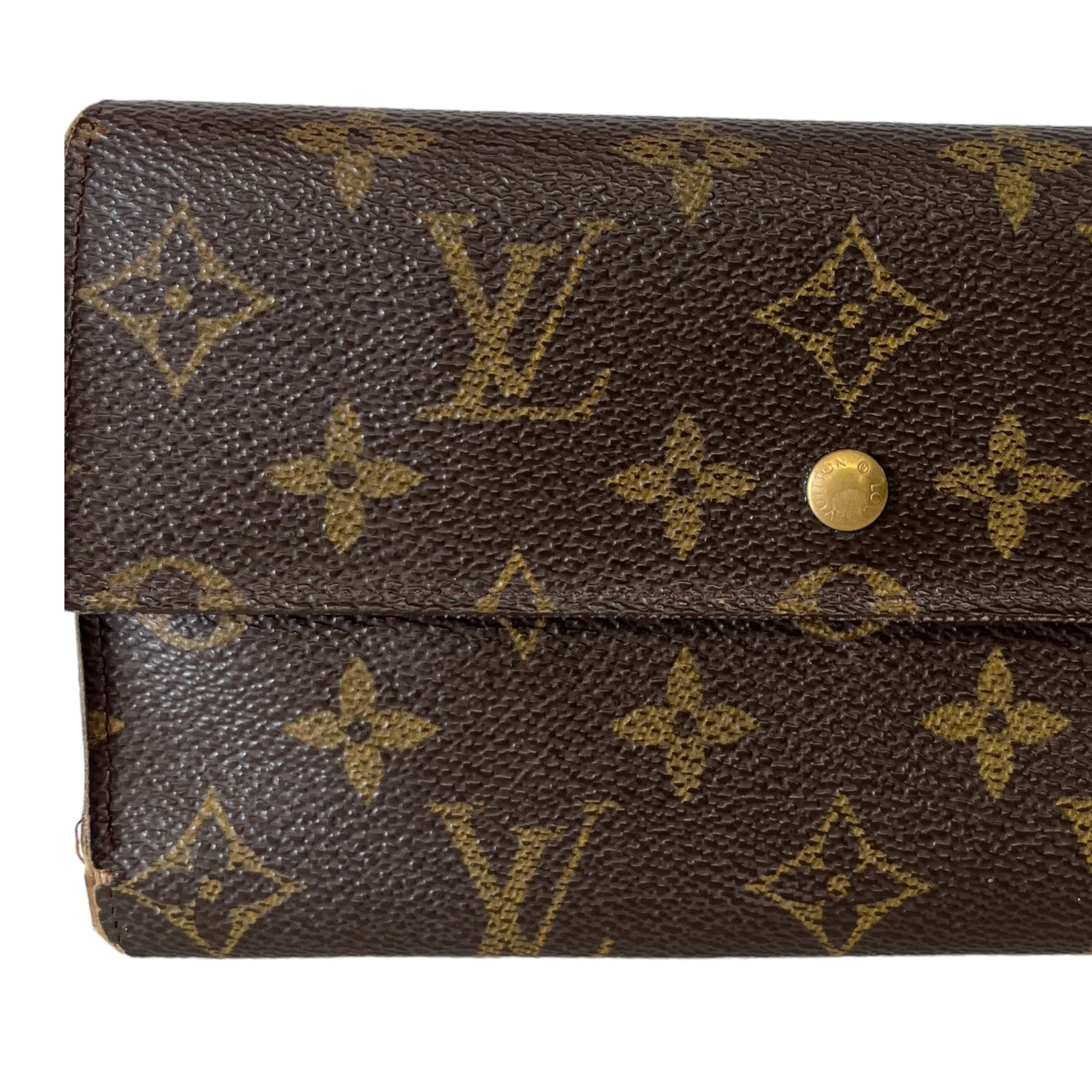 Women's Vintage Monogram Long Wallet Brown