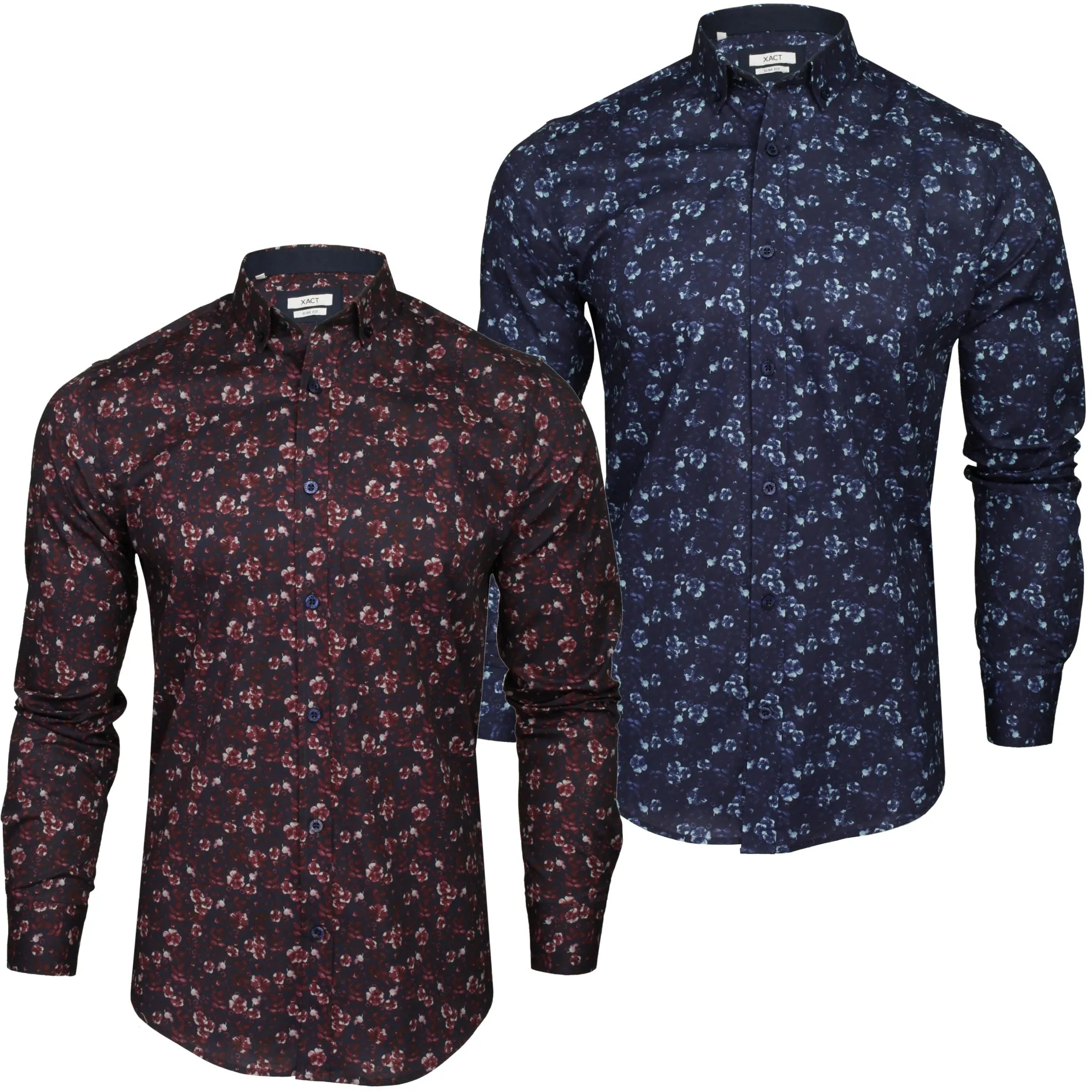 Xact Mens Floral Long Sleeved Shirt