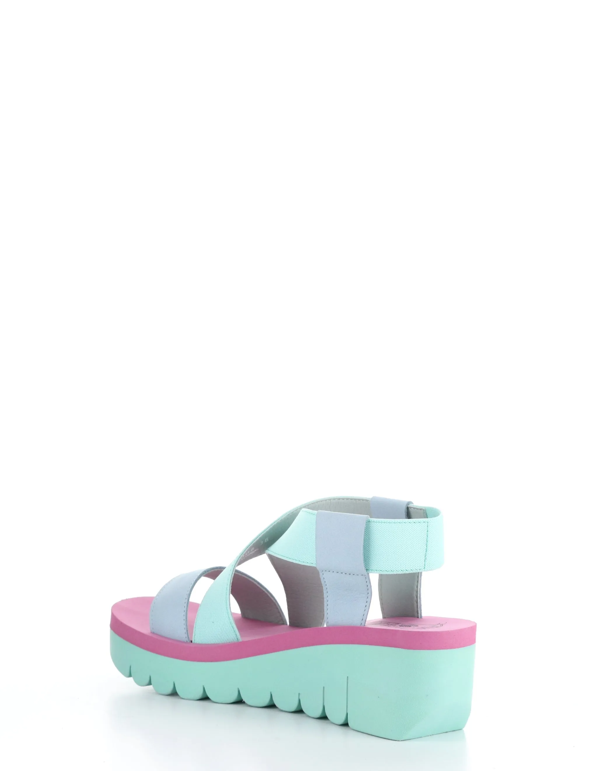 YABI922FLY 008 SKY BLUE/MINT/LILAC Round Toe Sandals