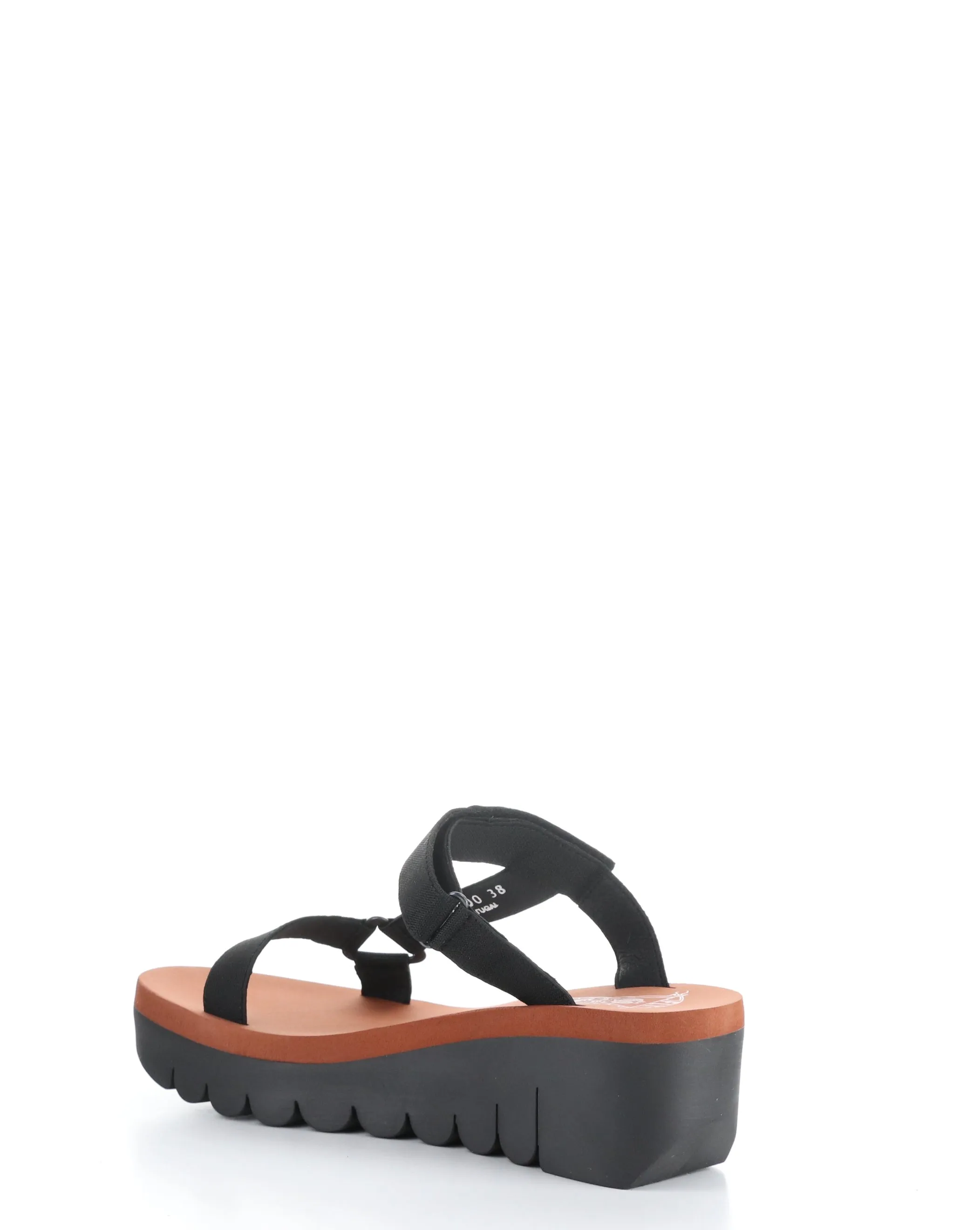 YAKA037FLY 000 BLACK Round Toe Sandals