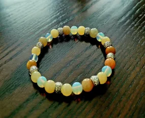 Yellow Calcite & Old Yellow Cloudy Quartz Bracelet