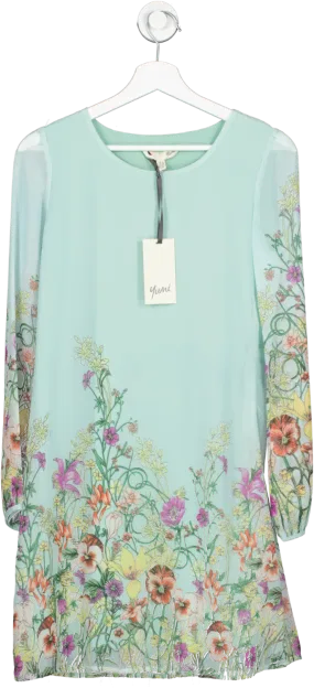 Yumi Green Floral Print Shift Dress UK 8