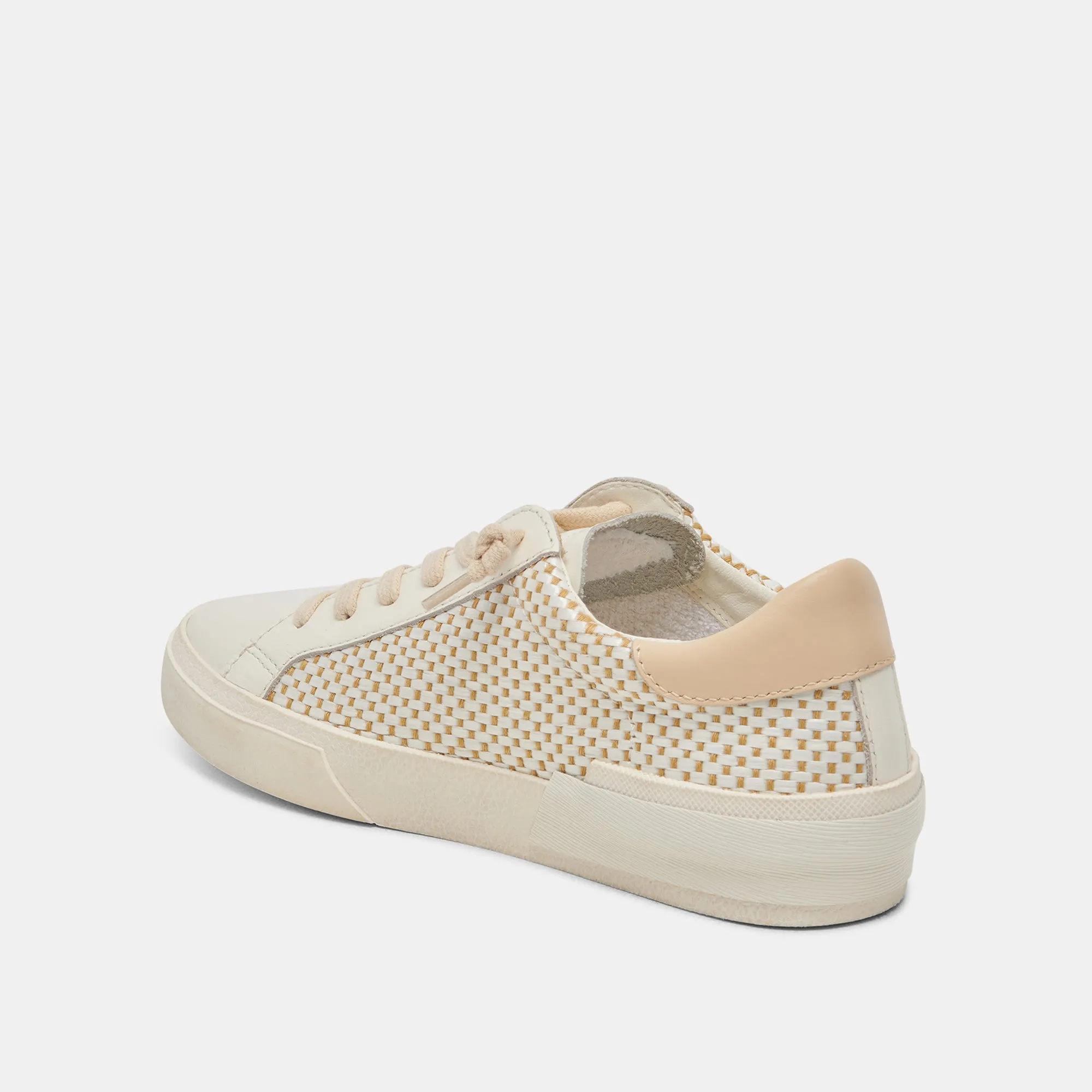 ZINA SNEAKERS TAN CREAM RAFFIA