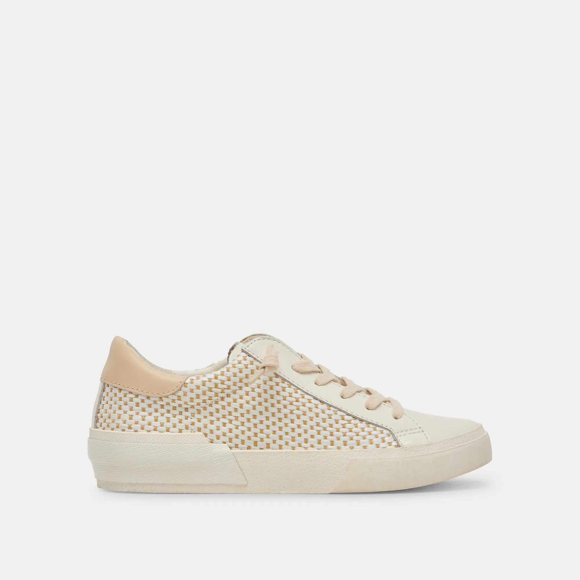 ZINA SNEAKERS TAN CREAM RAFFIA