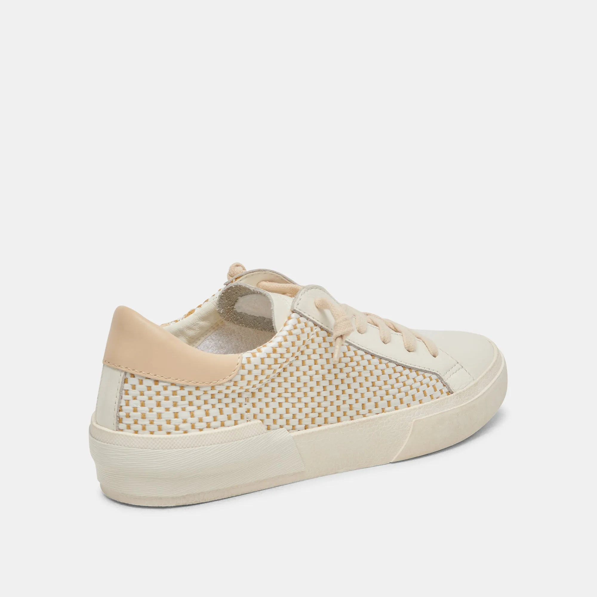 ZINA SNEAKERS TAN CREAM RAFFIA